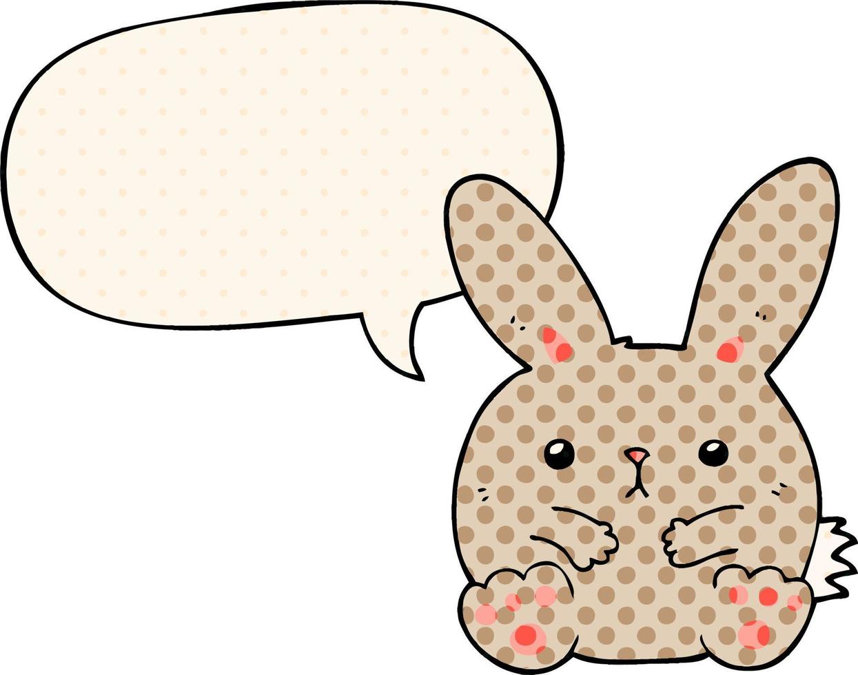 cartoon rabbit and speech bubble in comic book style vector