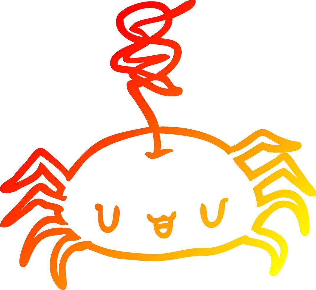 warm gradient line drawing halloween spider vector