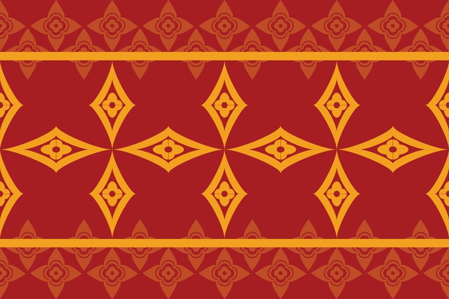 patrón geométrico étnico ikat diseño tradicional sin costuras para fondo, alfombra, papel tapiz, ropa, envoltura, batik, tela, ilustración vectorial. estilo de bordado tailandés. vector