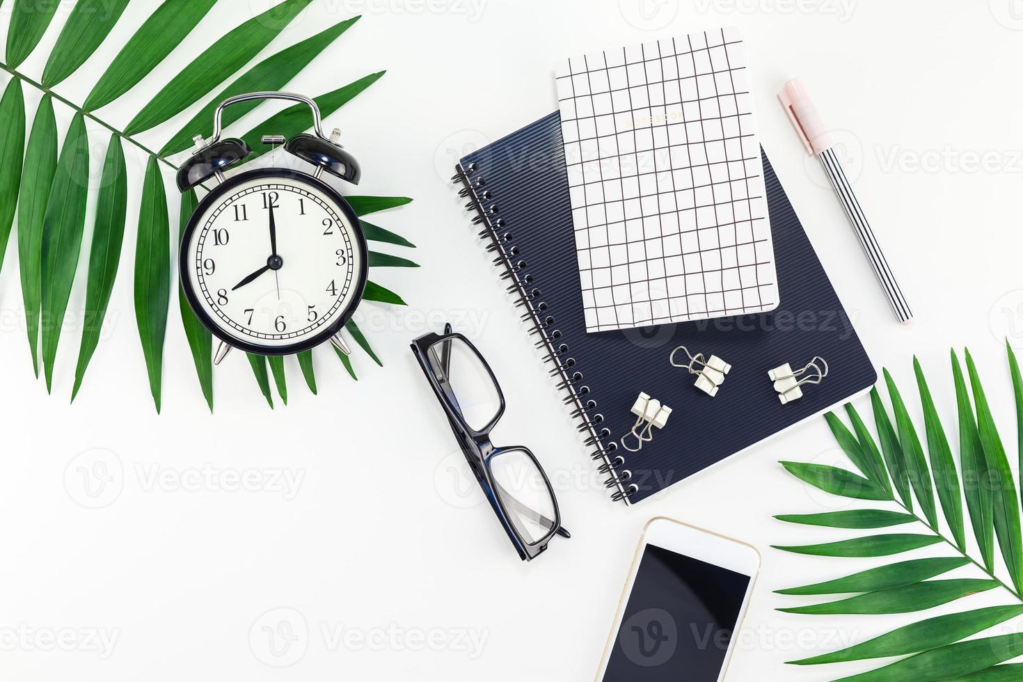 Styled design office workspace desk with camera photo