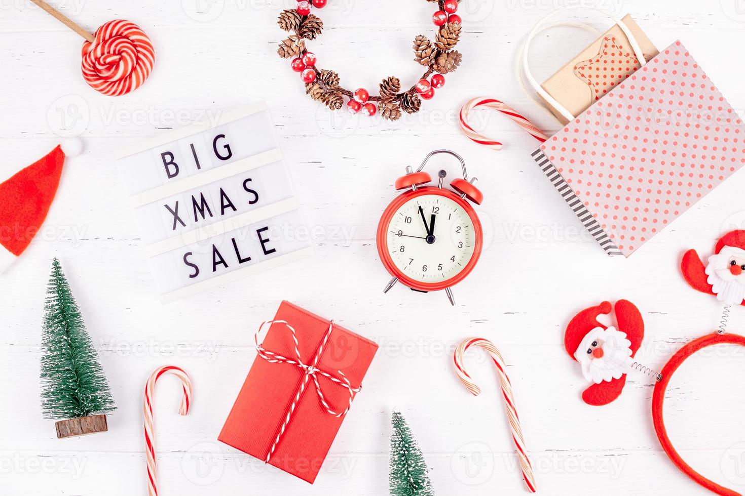 Big Christmas sale text lightbox white background photo