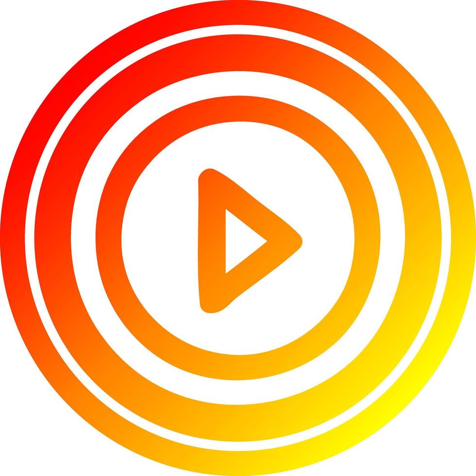 play button circular in hot gradient spectrum vector