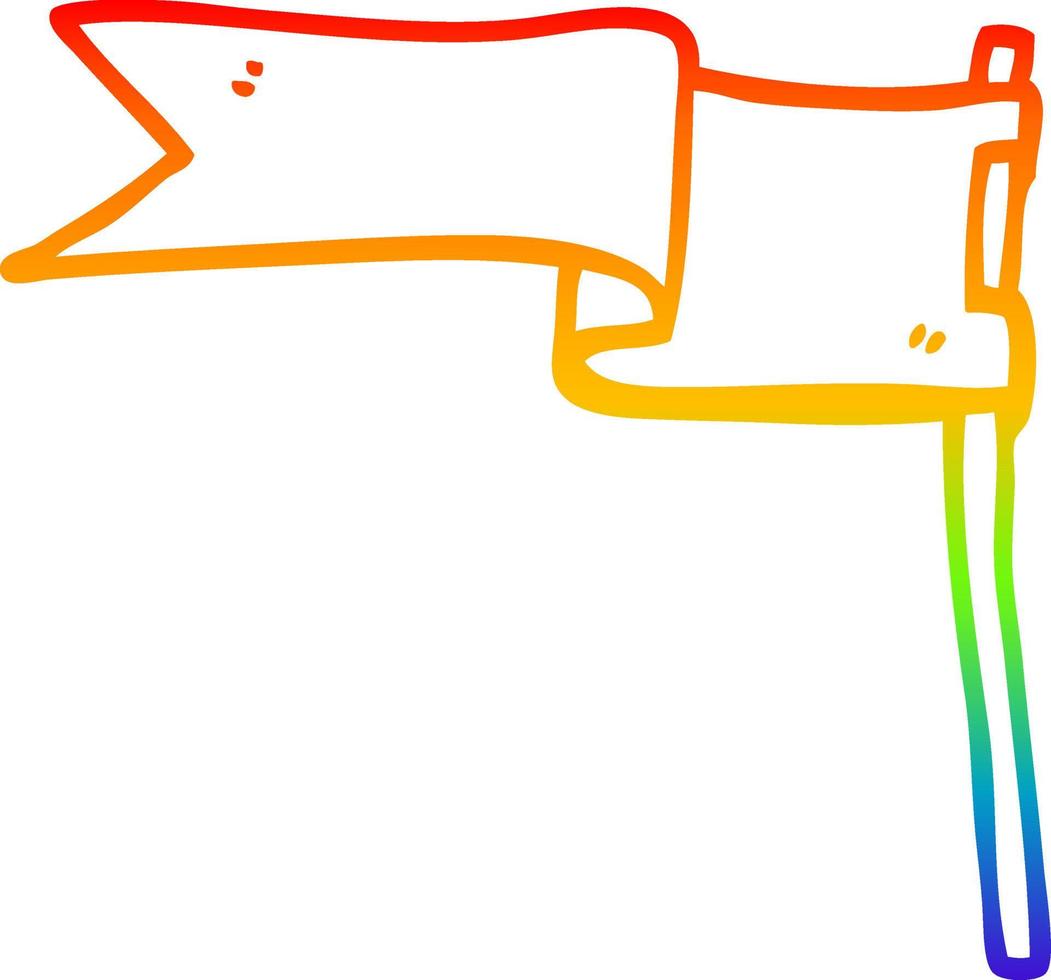 bandera de dibujos animados de dibujo de línea de gradiente de arco iris vector