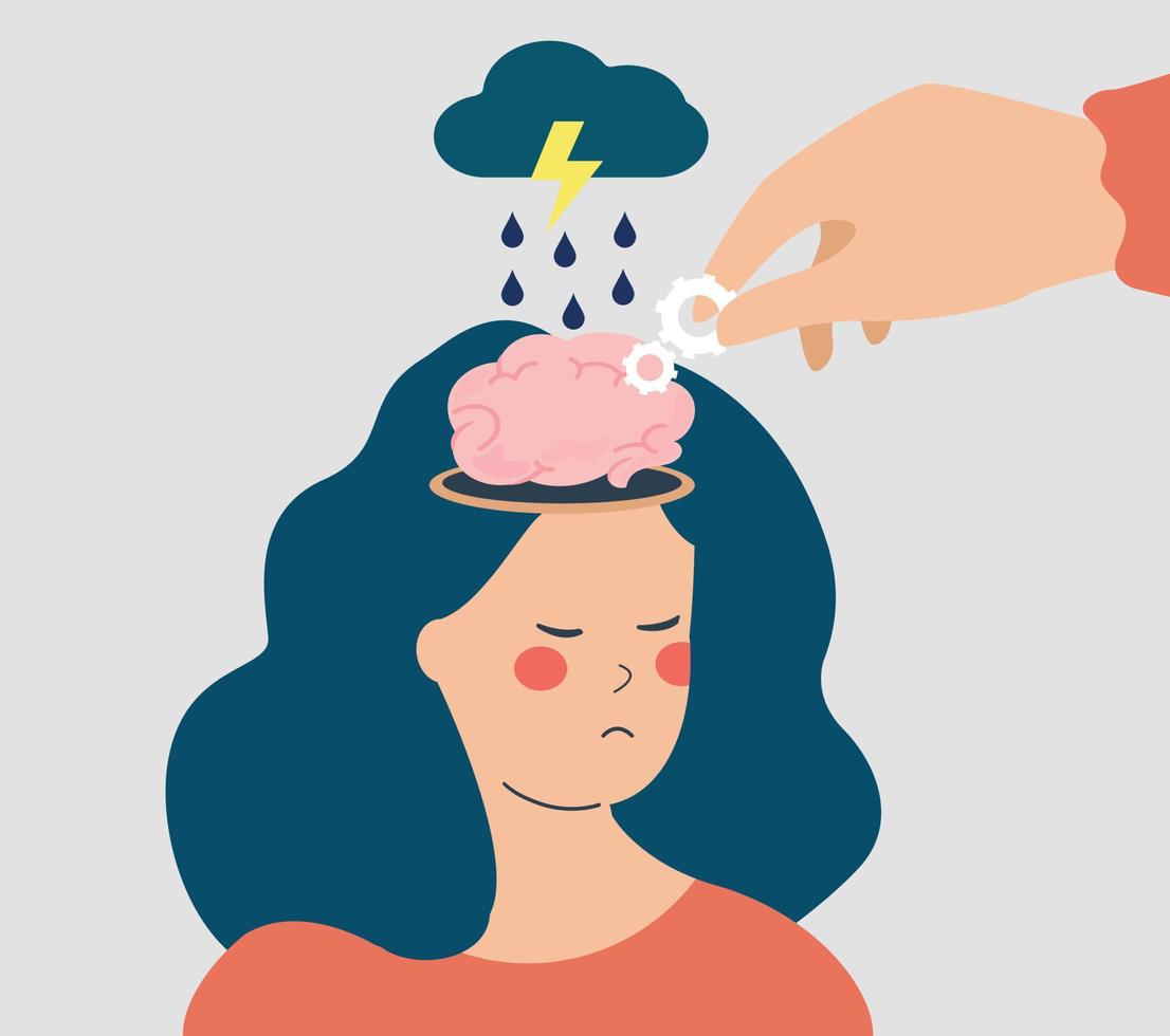 Woman has mental health gets care treatment from a psychologist