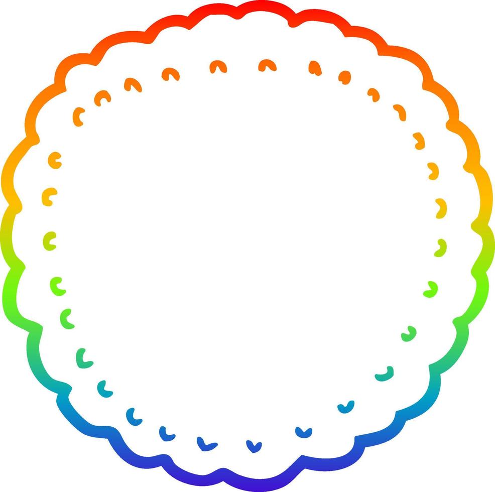 rainbow gradient line drawing cartoon biscuit vector