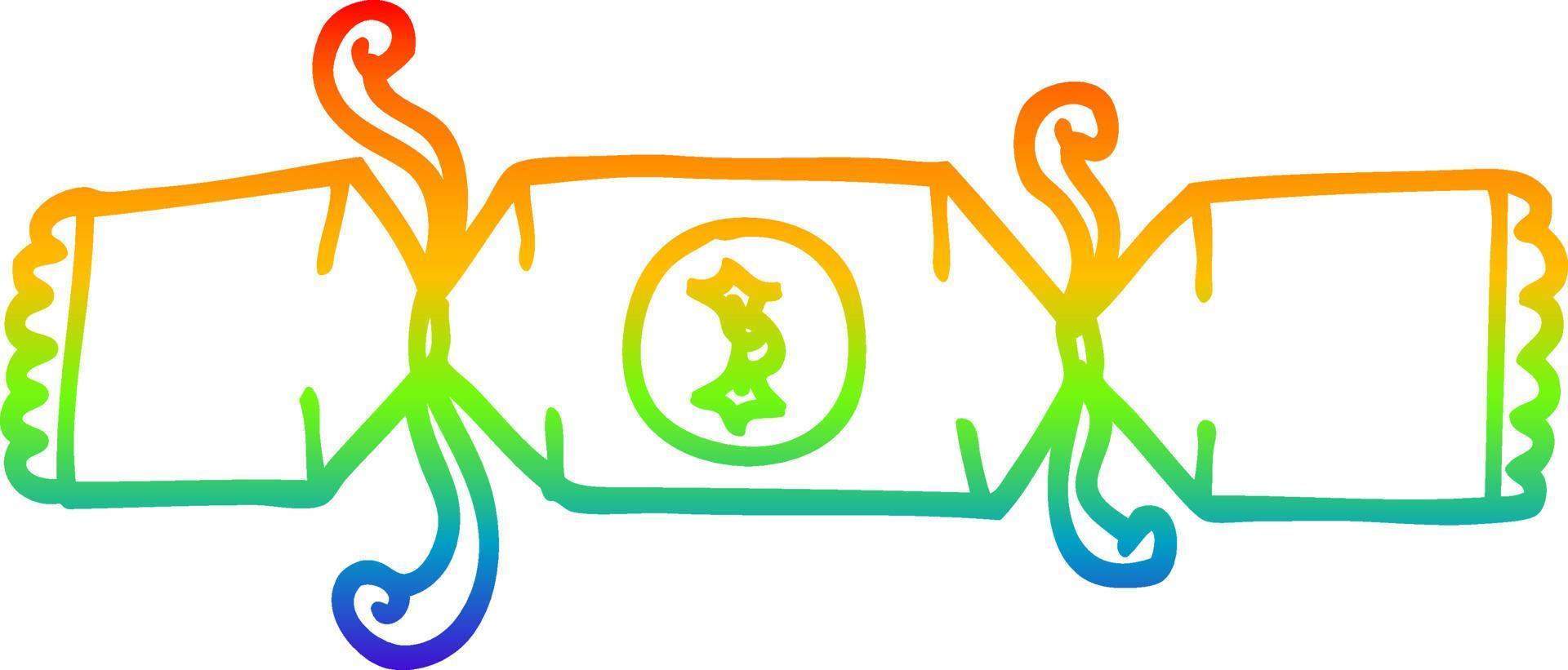arco iris gradiente línea dibujo dibujos animados navidad galleta vector