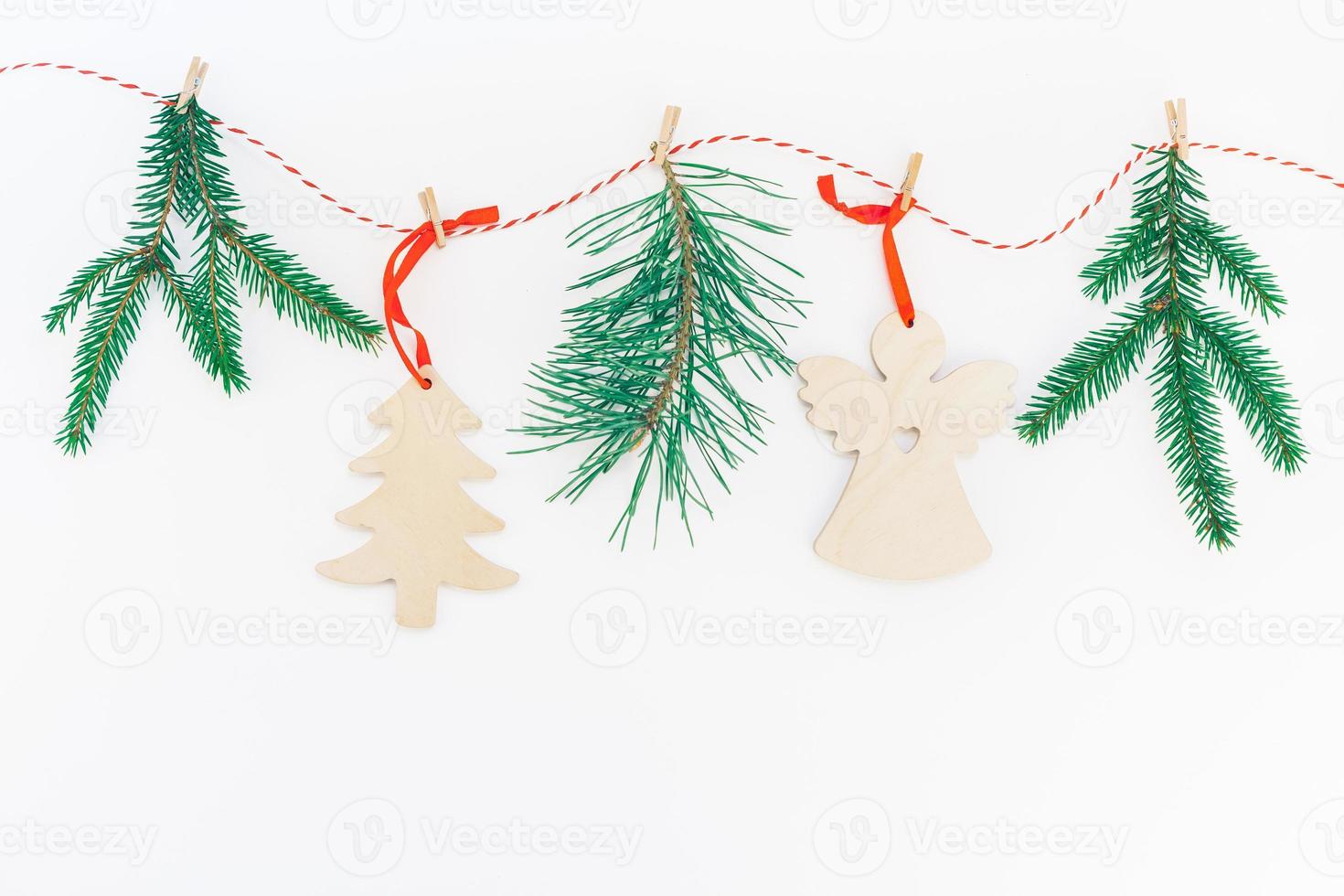 New Year or Christmas handicraft fir tree garland photo