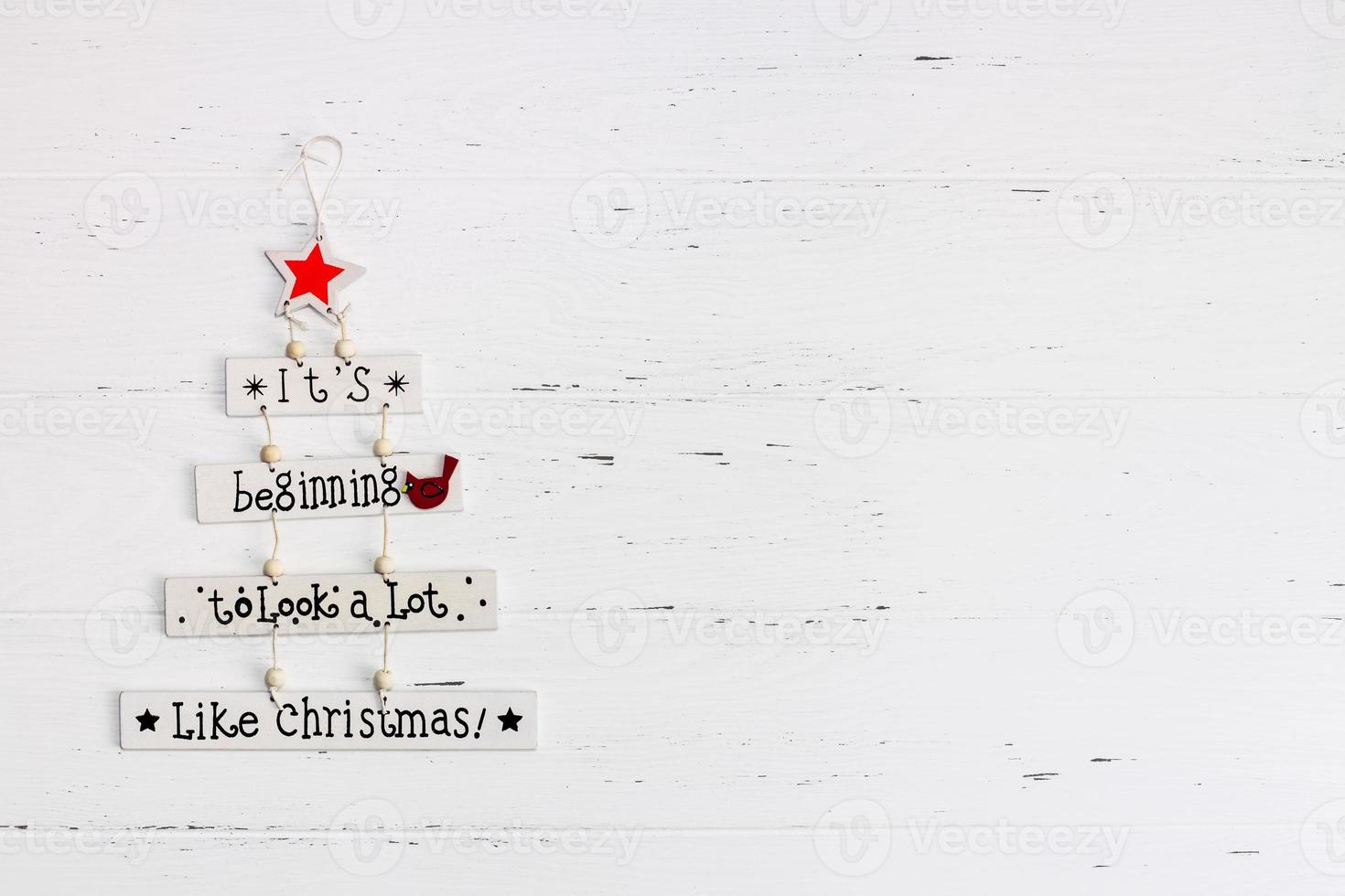 Christmas decorative wooden garland with text photo