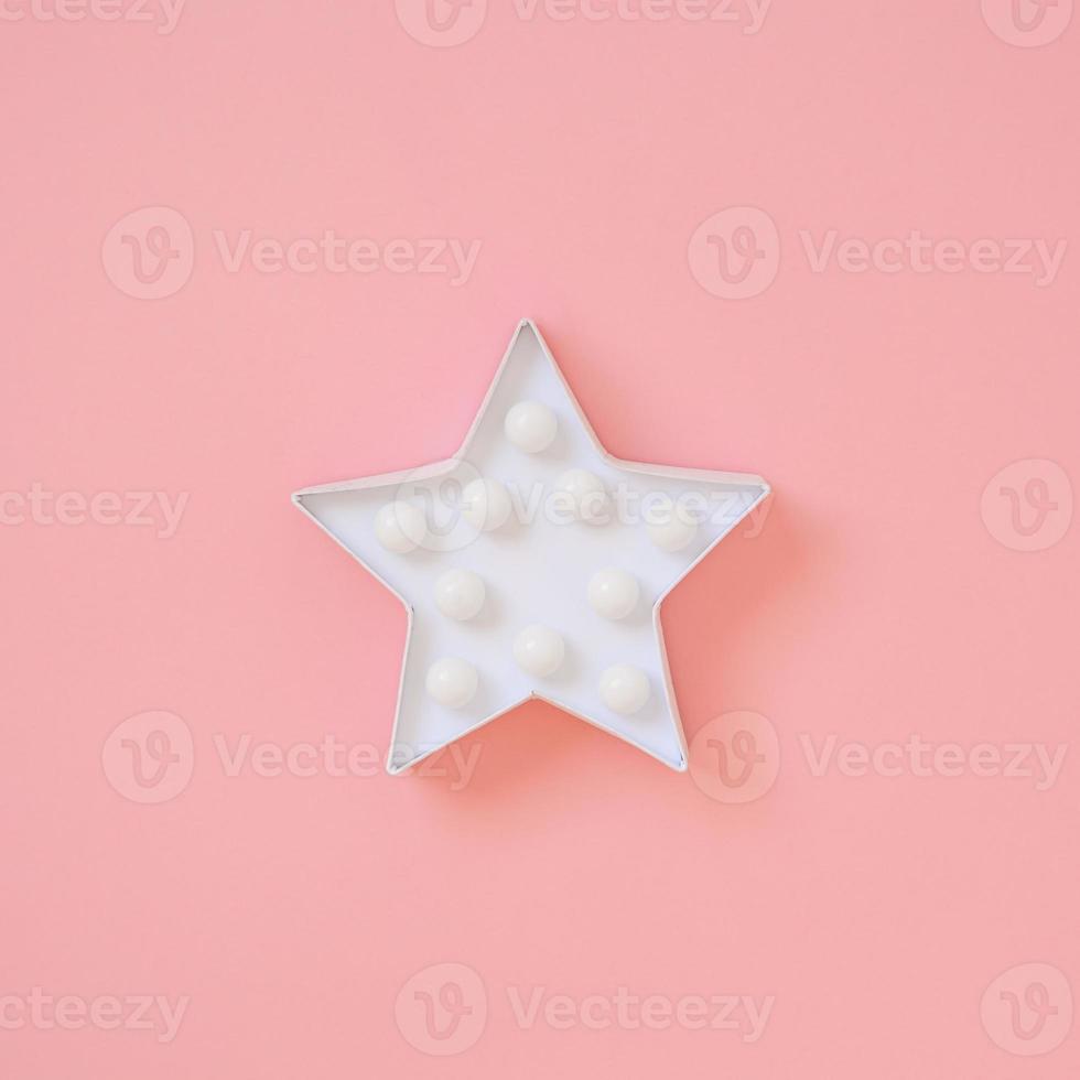 Star shaped white LED lights lamp photo