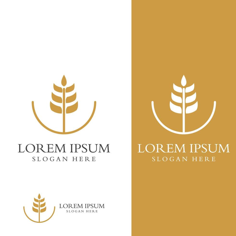 Wheat or cereal logo, wheat field and wheat farm logo.With easy and simple editing illustrations. vector