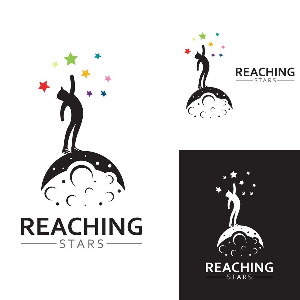 A logo to reach the stars or a logo to reach a dream or goal. Logo using concept design vector illustration template.