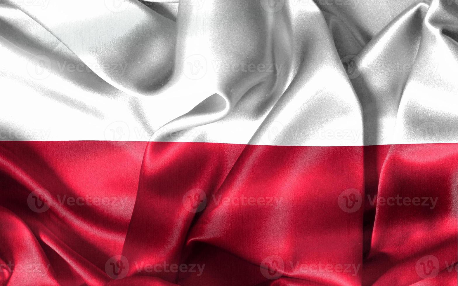 3D-Illustration of a Poland flag - realistic waving fabric flag photo