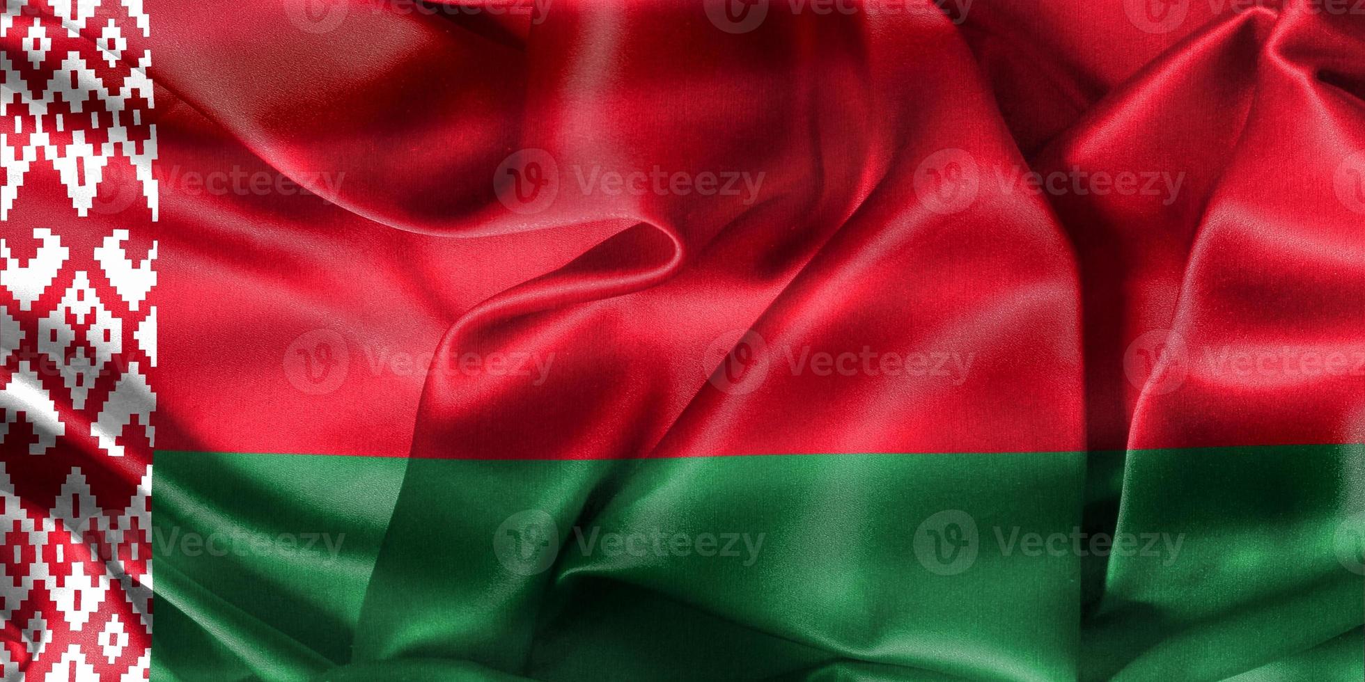 bandera de Bielorrusia - bandera de tela ondeante realista foto