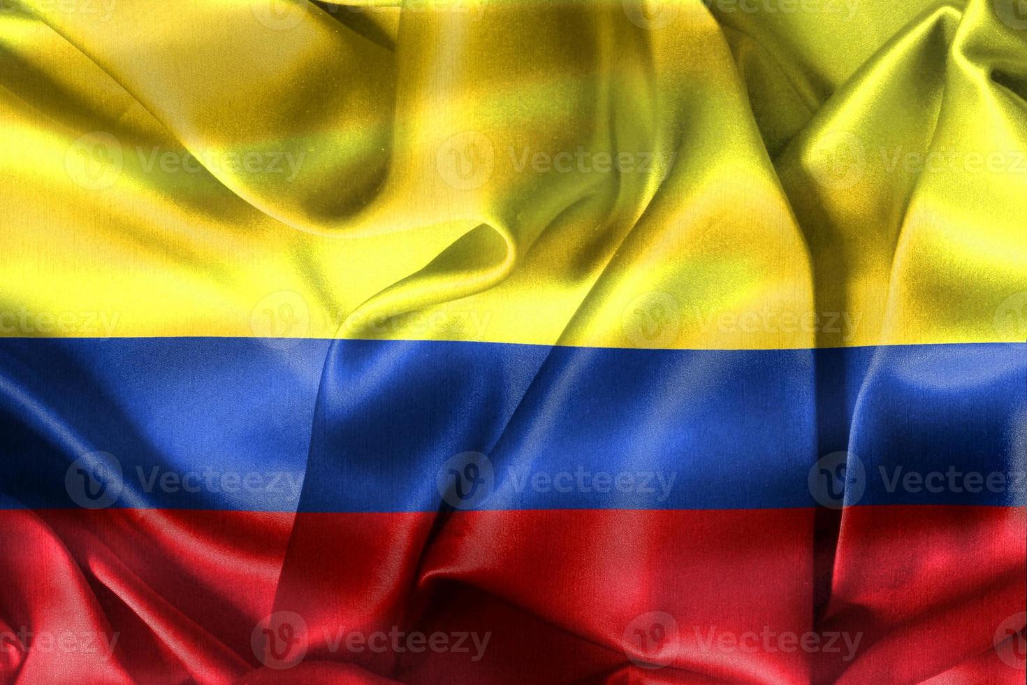 Colombia flag - realistic waving fabric flag photo