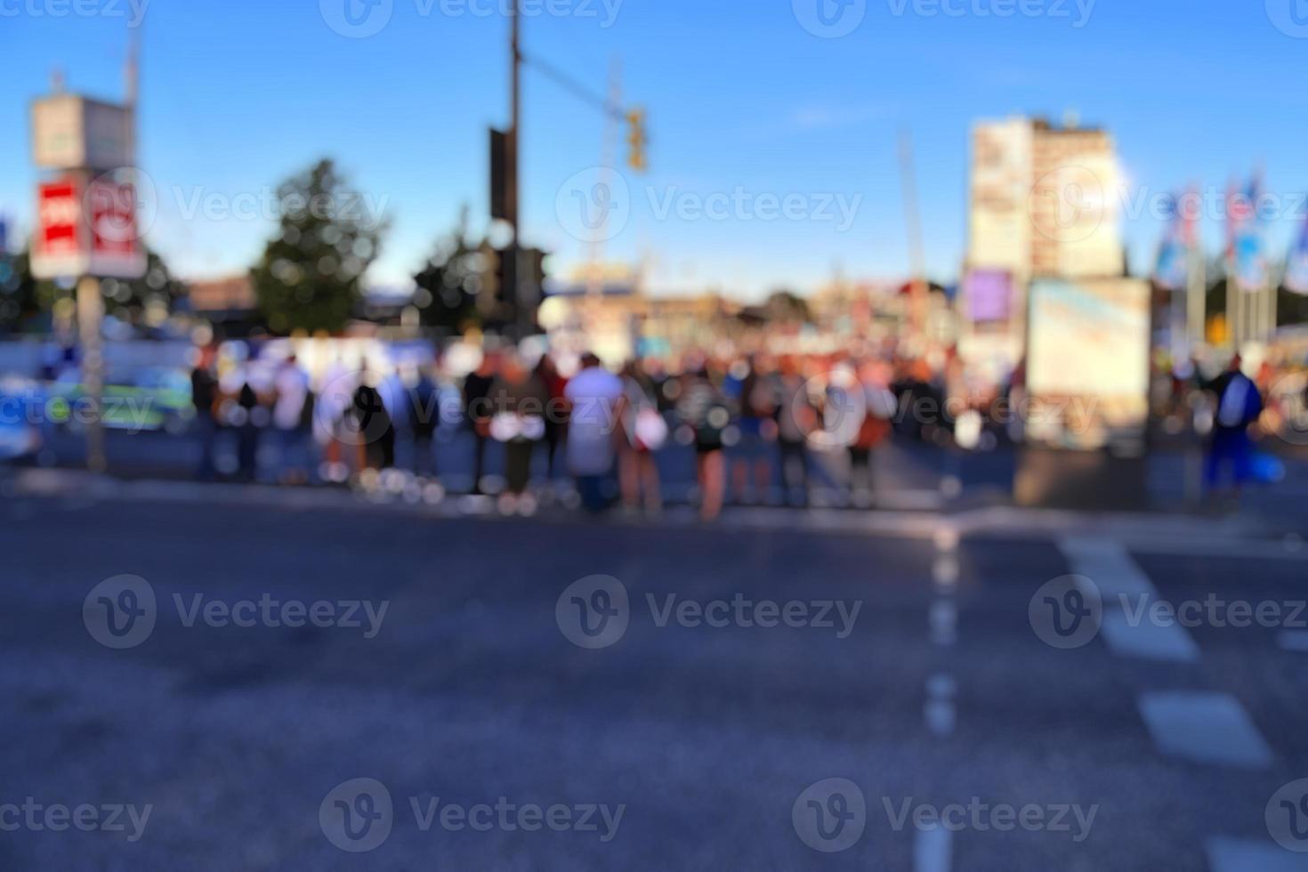 Blurred soft focus background. Kiels week in Germany with people at the festival. Abstract concept with bokeh and light. photo