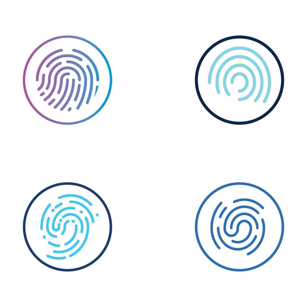 Fingerprint logo,fingerprint scan logo for business card identity.Logo design vector illustration templates and icons.
