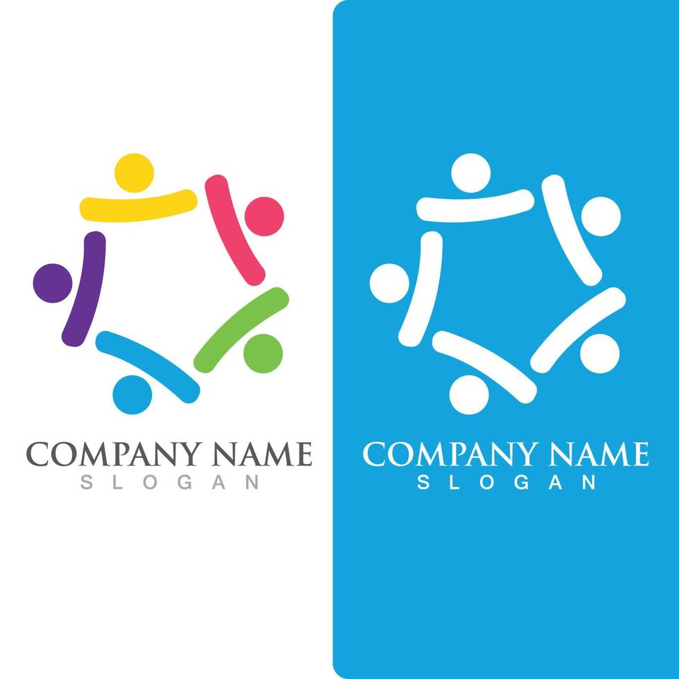 Community group logo, network and social icon vector
