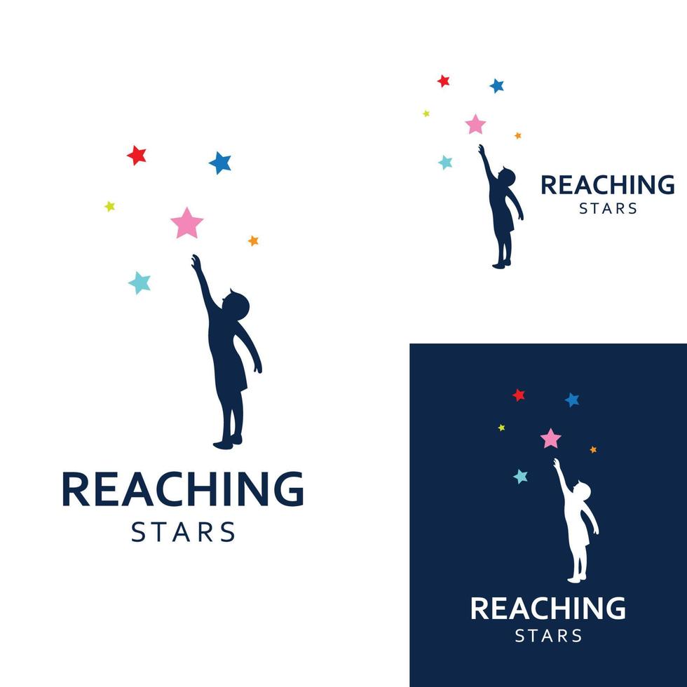 A logo to reach the stars or a logo to reach a dream or goal. Logo using concept design vector illustration template.