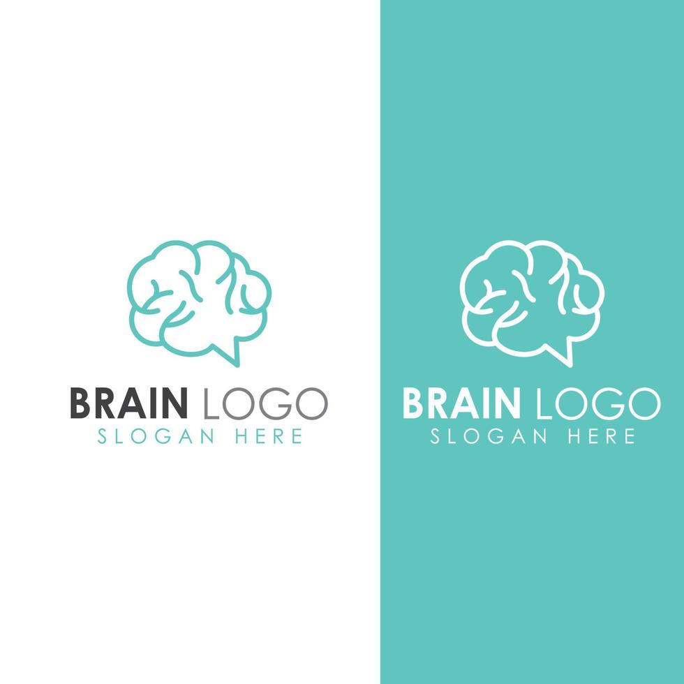 Brain logo. Brain logo with combination of technology and brain part nerve cells, with design concept vector illustration template.
