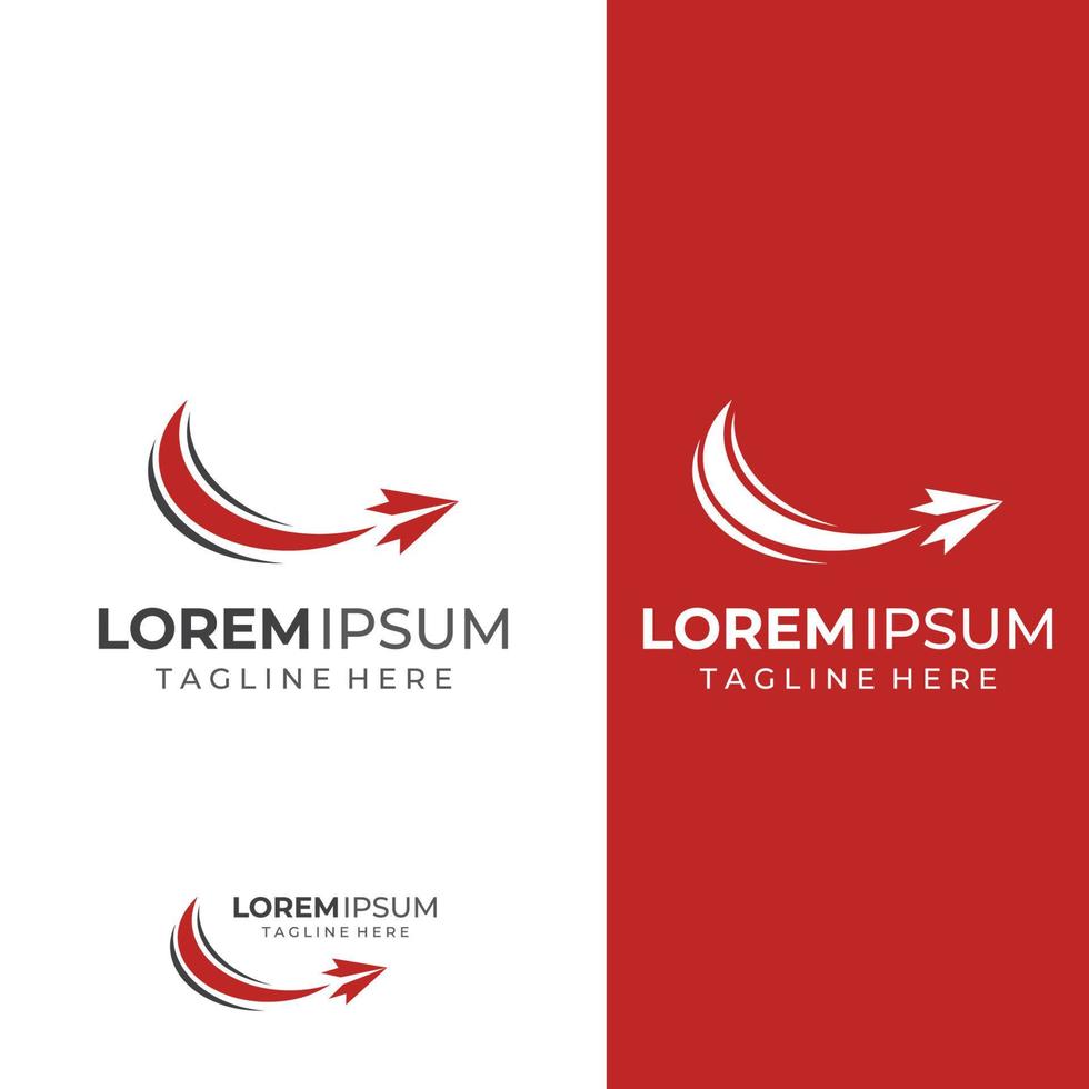 logotipo vectorial de la empresa de logística, logotipo de icono de flecha, logotipo de entrega digital rápida. utilizando la edición de vectores de logotipo simple y fácil.