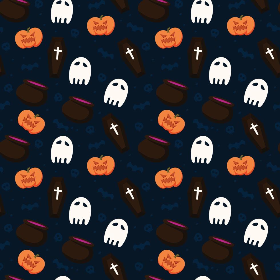 Halloween pattern in seamless style. vector