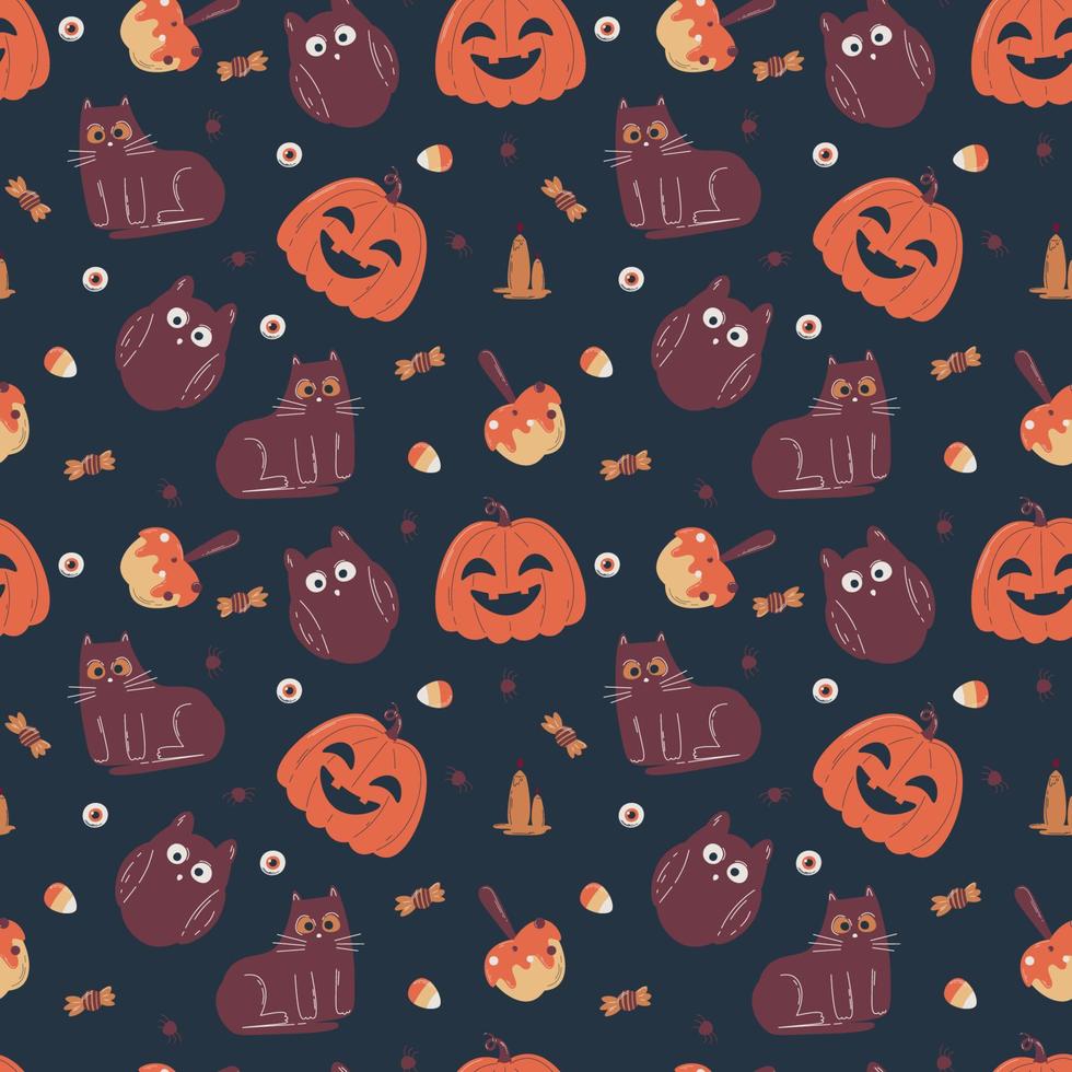 Halloween pattern in seamless style. vector