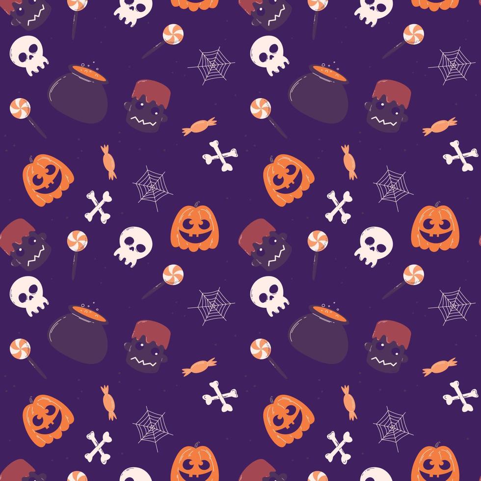 Halloween pattern in seamless style. vector