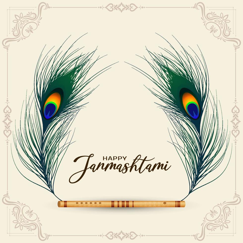 Happy Janmashtami festival celebration worship background design vector