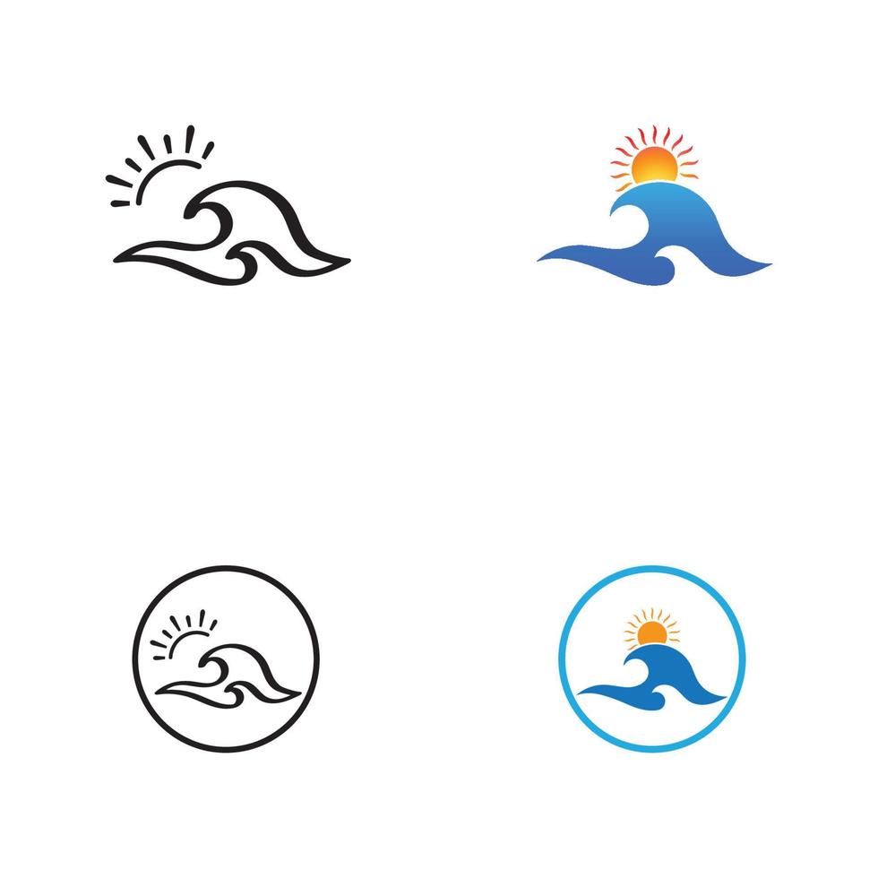 Water wave icon vector