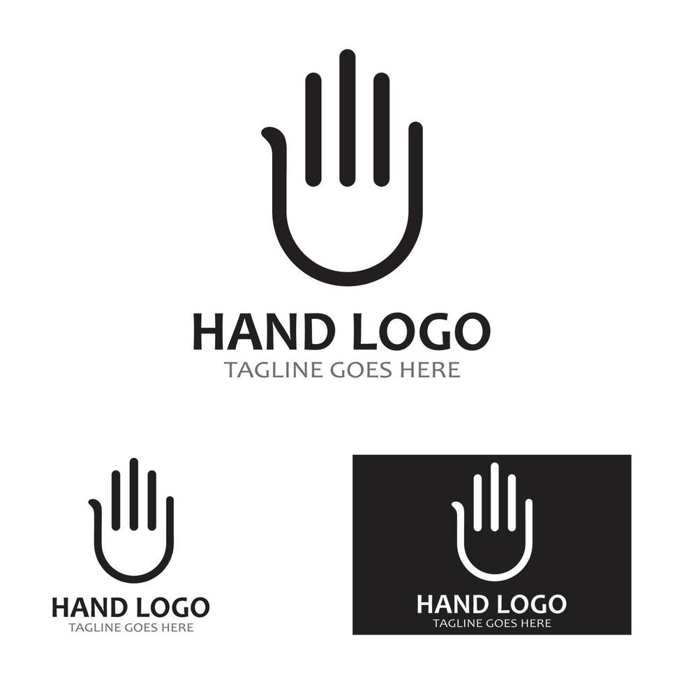 Hand logo icon vector design template illustration