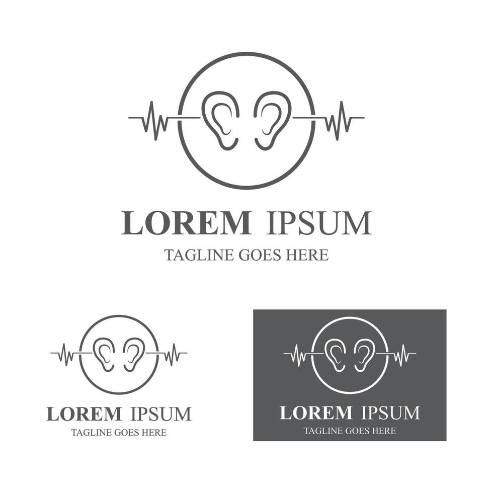 sense of  hearing  ear  icon logo vector design template illustration