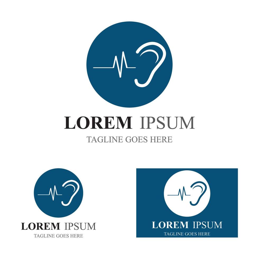 sense of  hearing  ear  icon logo vector design template illustration