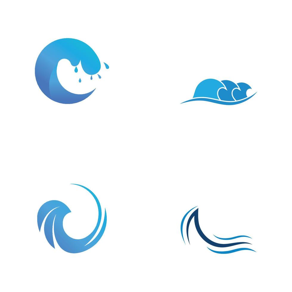 Wave water beach blue water logo vector