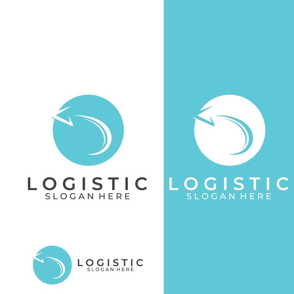 logotipo vectorial de la empresa de logística, logotipo de icono de flecha, logotipo de entrega digital rápida. utilizando la edición de vectores de logotipo simple y fácil.