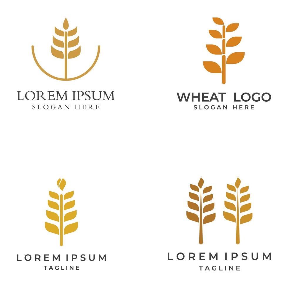 Wheat or cereal logo, wheat field and wheat farm logo.With easy and simple editing illustrations. vector