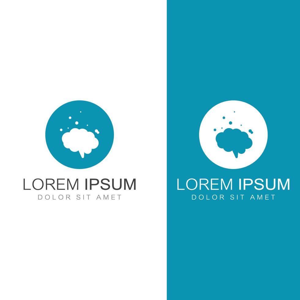 Brain logo. Brain logo with combination of technology and brain part nerve cells, with design concept vector illustration template.