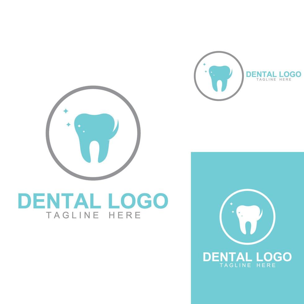 logotipo dental, logotipo para la salud dental y logotipo para el cuidado dental. usando un concepto de diseño de vector de ilustración de plantilla