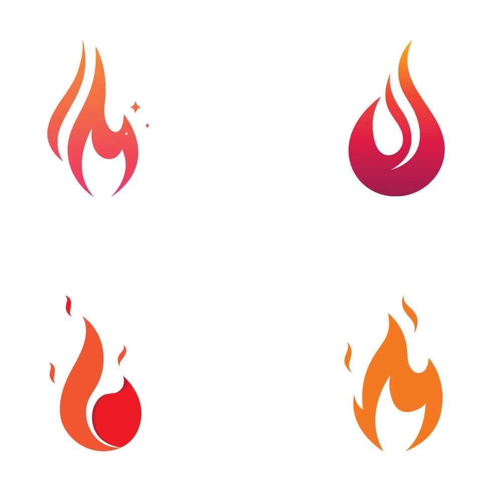 logotipo de fuego o llama, logotipo de bola de fuego y brasas. utilizando un concepto de diseño de plantilla de ilustración vectorial. vector