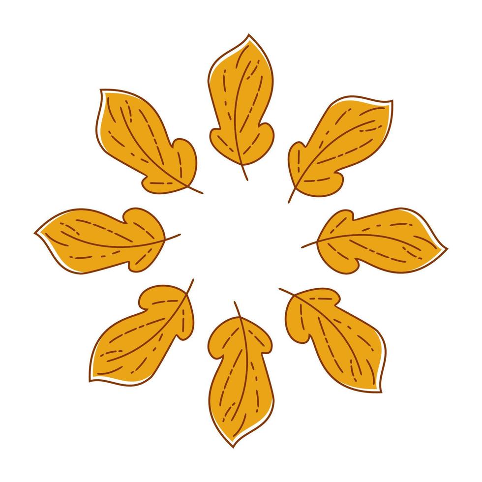 asthetic leaf with outline vector