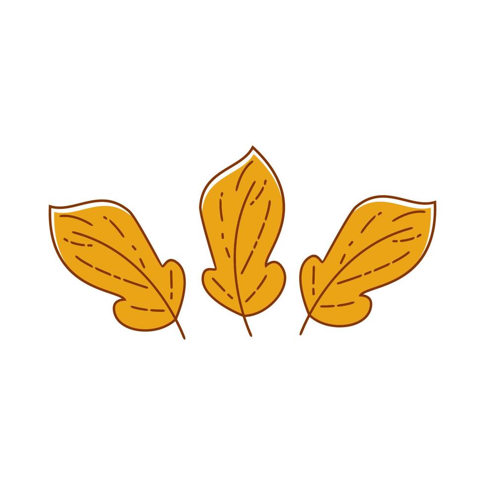 asthetic leaf with outline vector