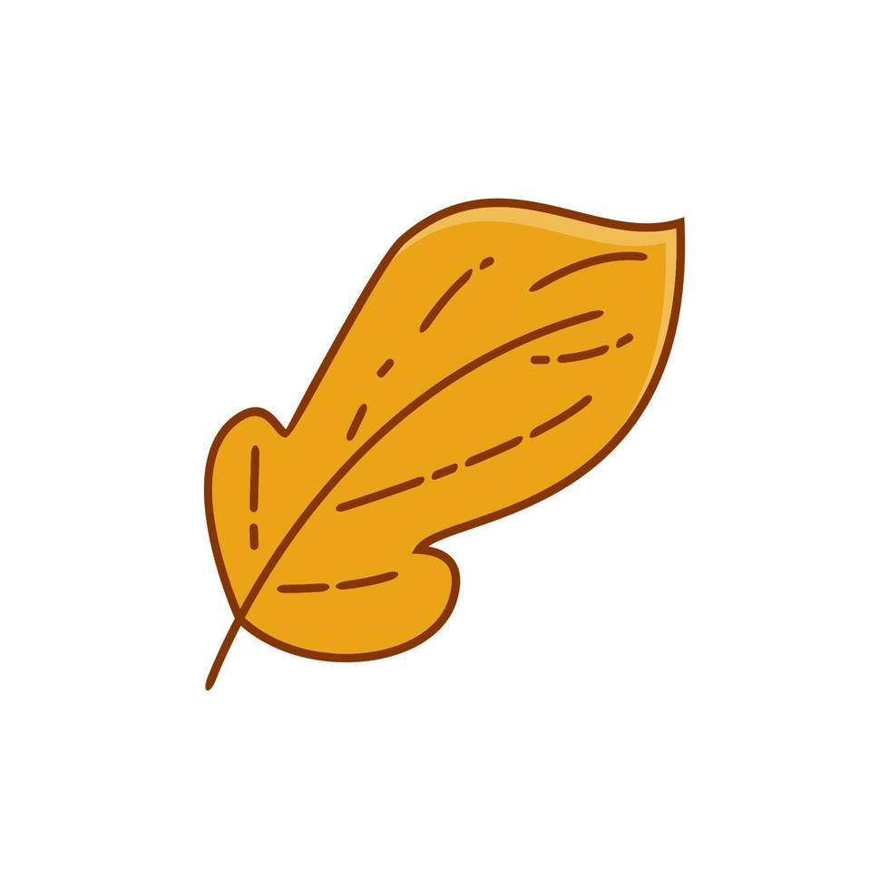 Asthetic leaf with outline vector