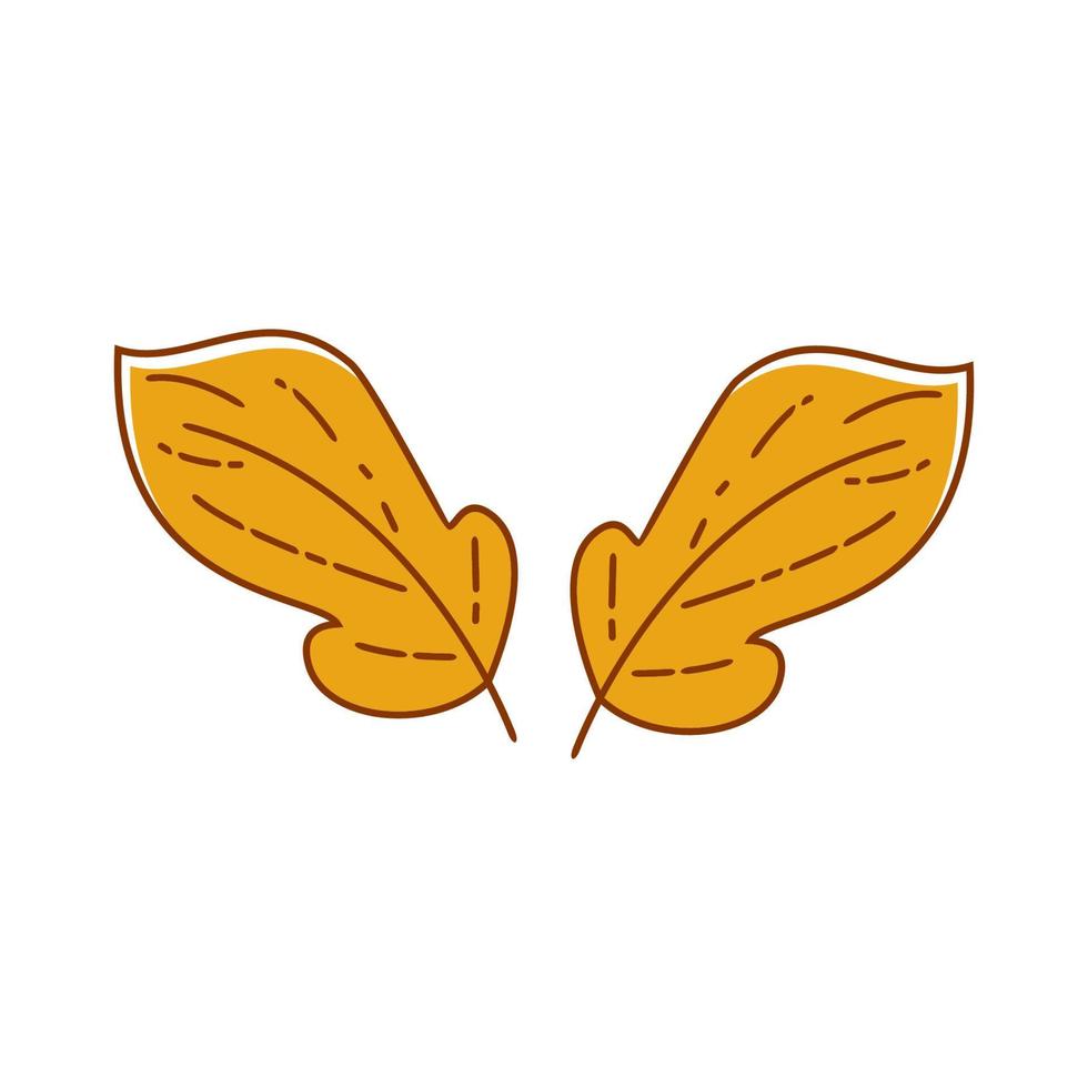 asthetic leaf with outline vector