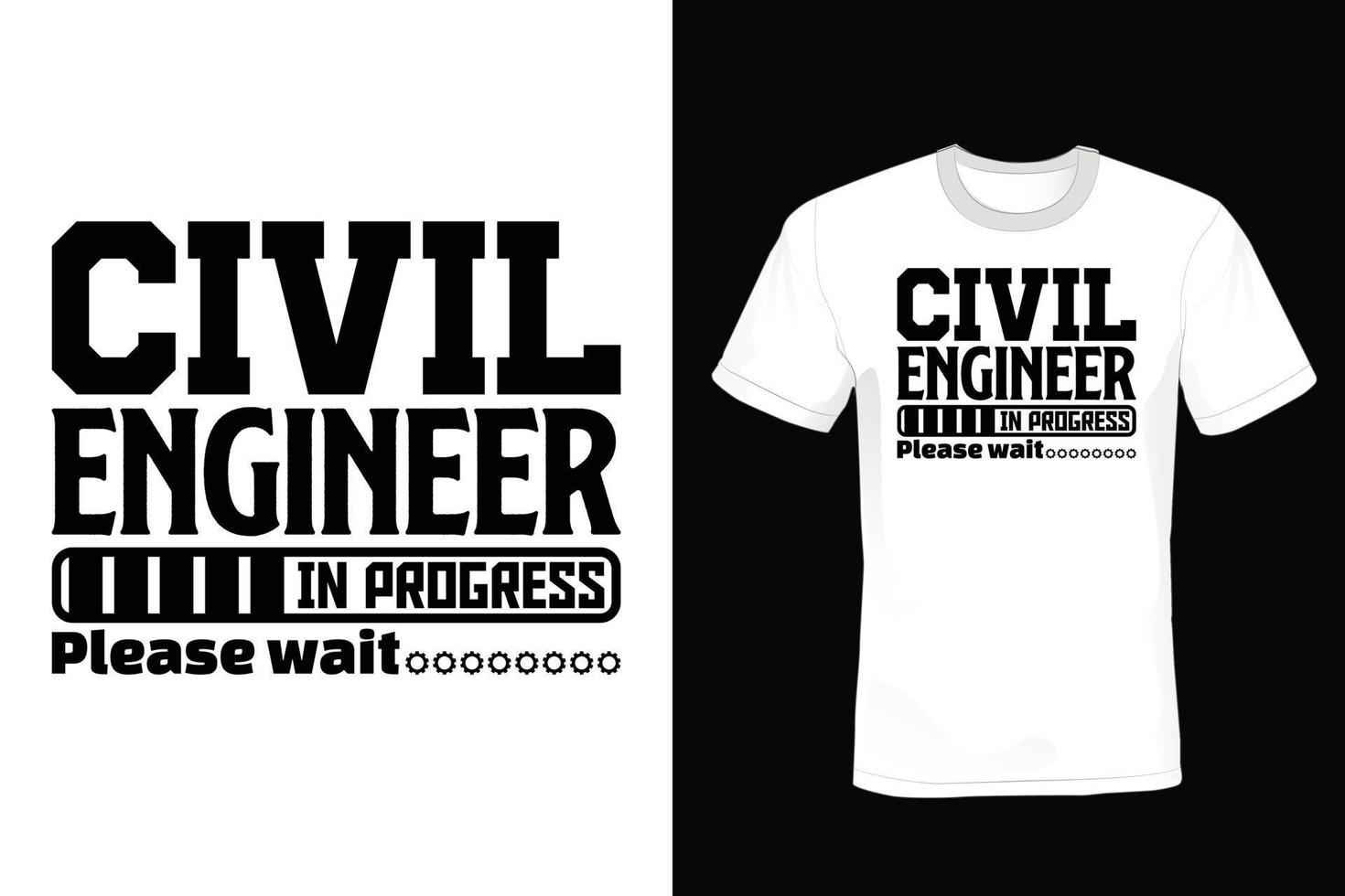 Civil Engineer T shirt design, vintage, typography vector