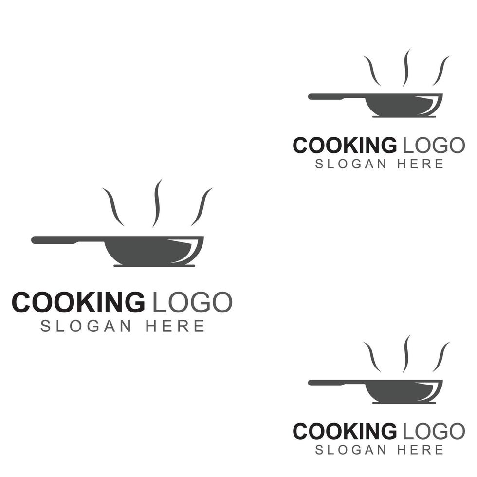 Logos for cooking utensils, cooking pots, spatulas and cooking spoons. Using a vector illustration template design concept.