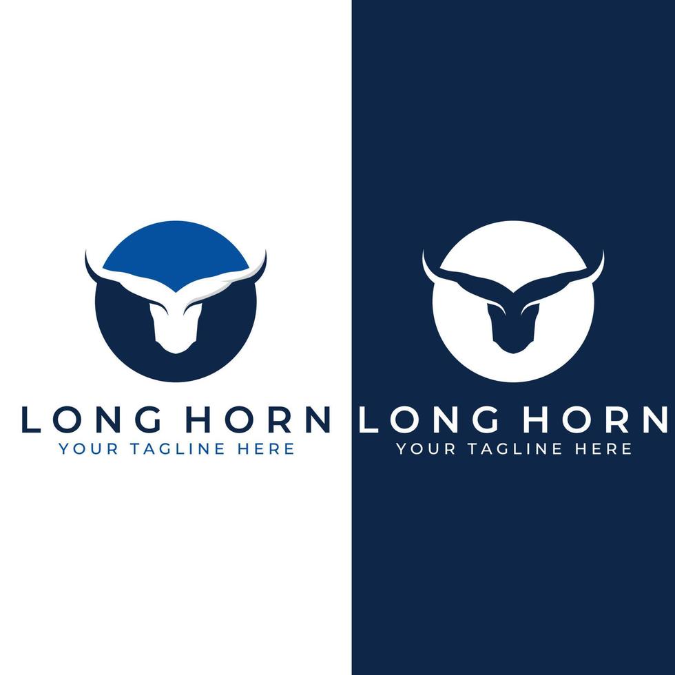 Bull's head horn logo. Using a vector illustration template design concept.