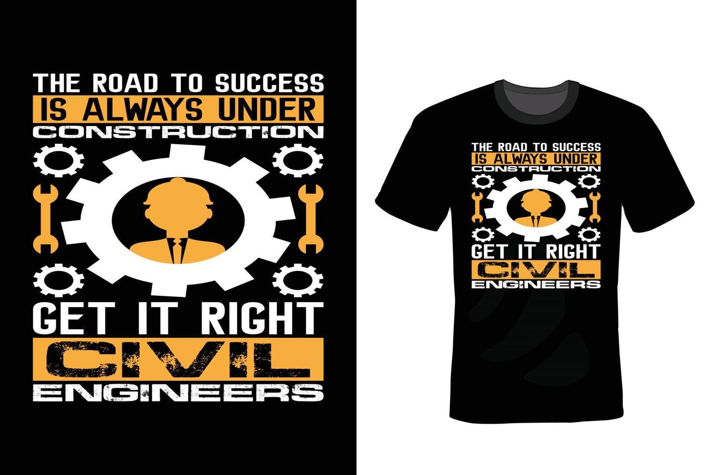 Civil Engineer T shirt design, vintage, typography vector