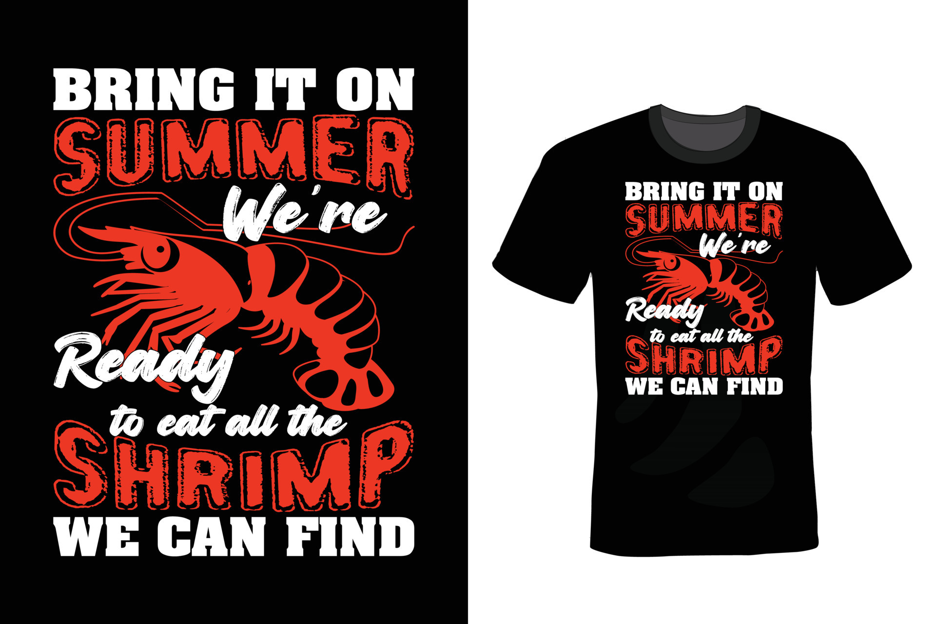 Shrimp T shirt design, vintage, typography 10771126 Vector Art at Vecteezy