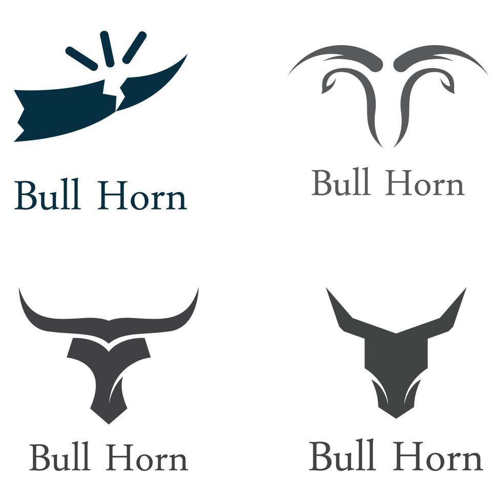 Bull's head horn logo. Using a vector illustration template design concept.