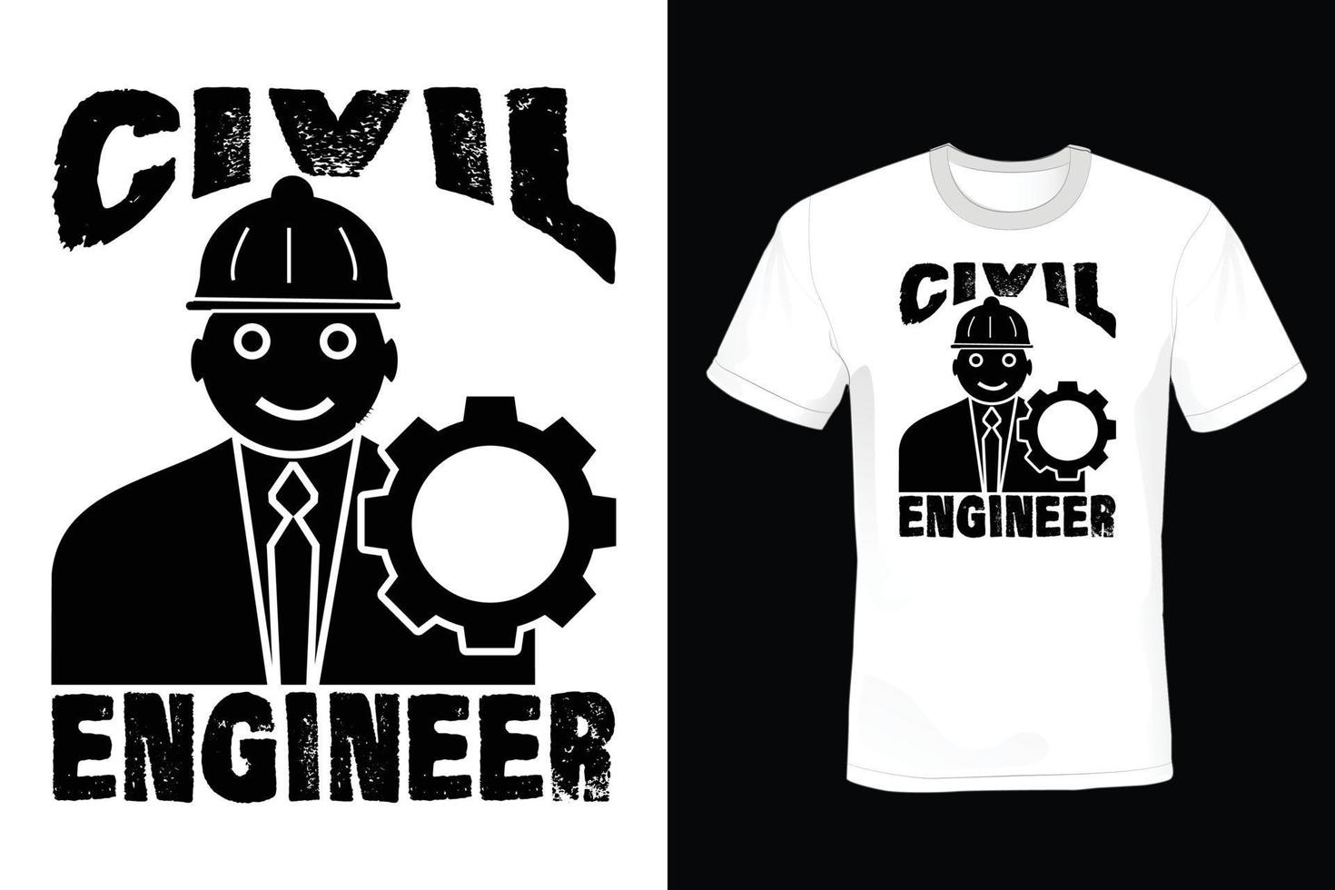 Civil Engineer T shirt design, vintage, typography vector