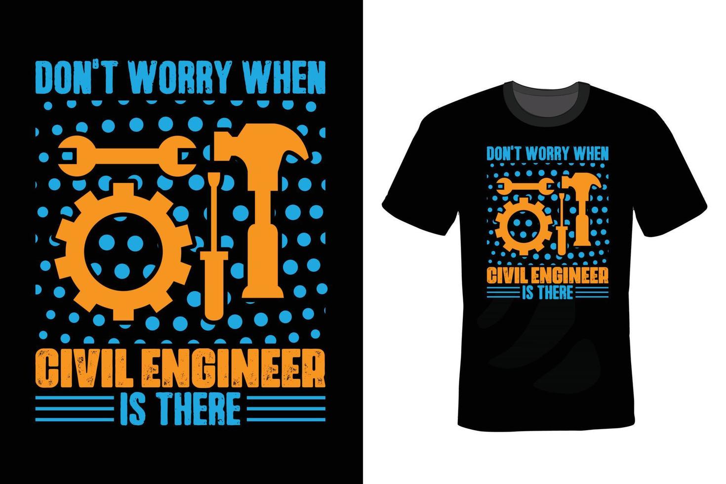 Civil Engineer T shirt design, vintage, typography vector